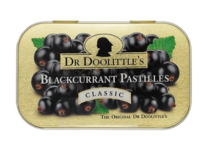 DR. DOOLITTLE'S- BLACKCURRANT PASTILLES CLASSIC TIN- 60g/ 2 1/8oz