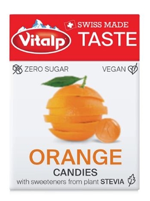 VITALP Orange Hard Candies- Sugar free and Vegan 25 grams